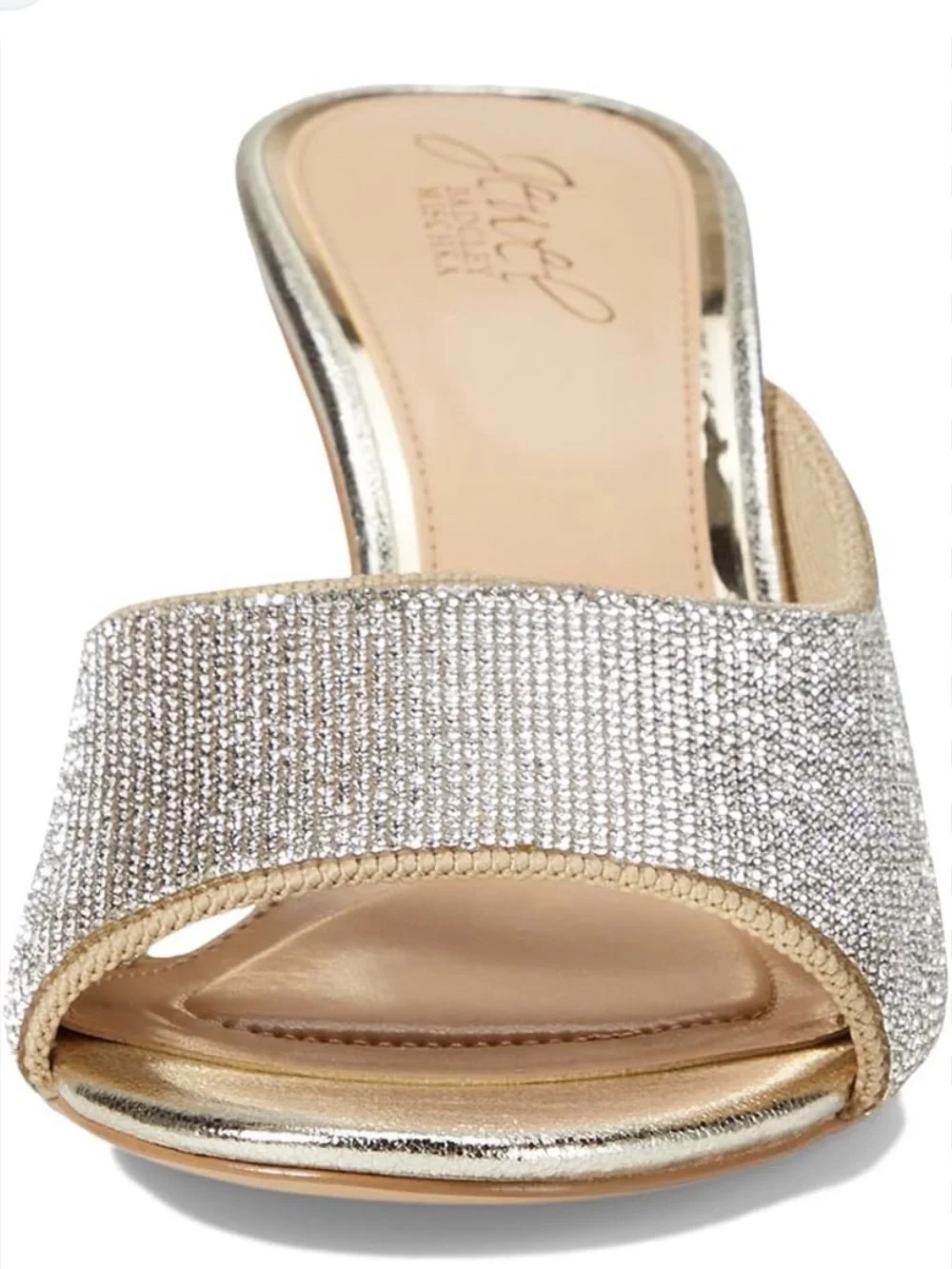 Jewel Badgley Mischka Silver Rhinestone Slide
